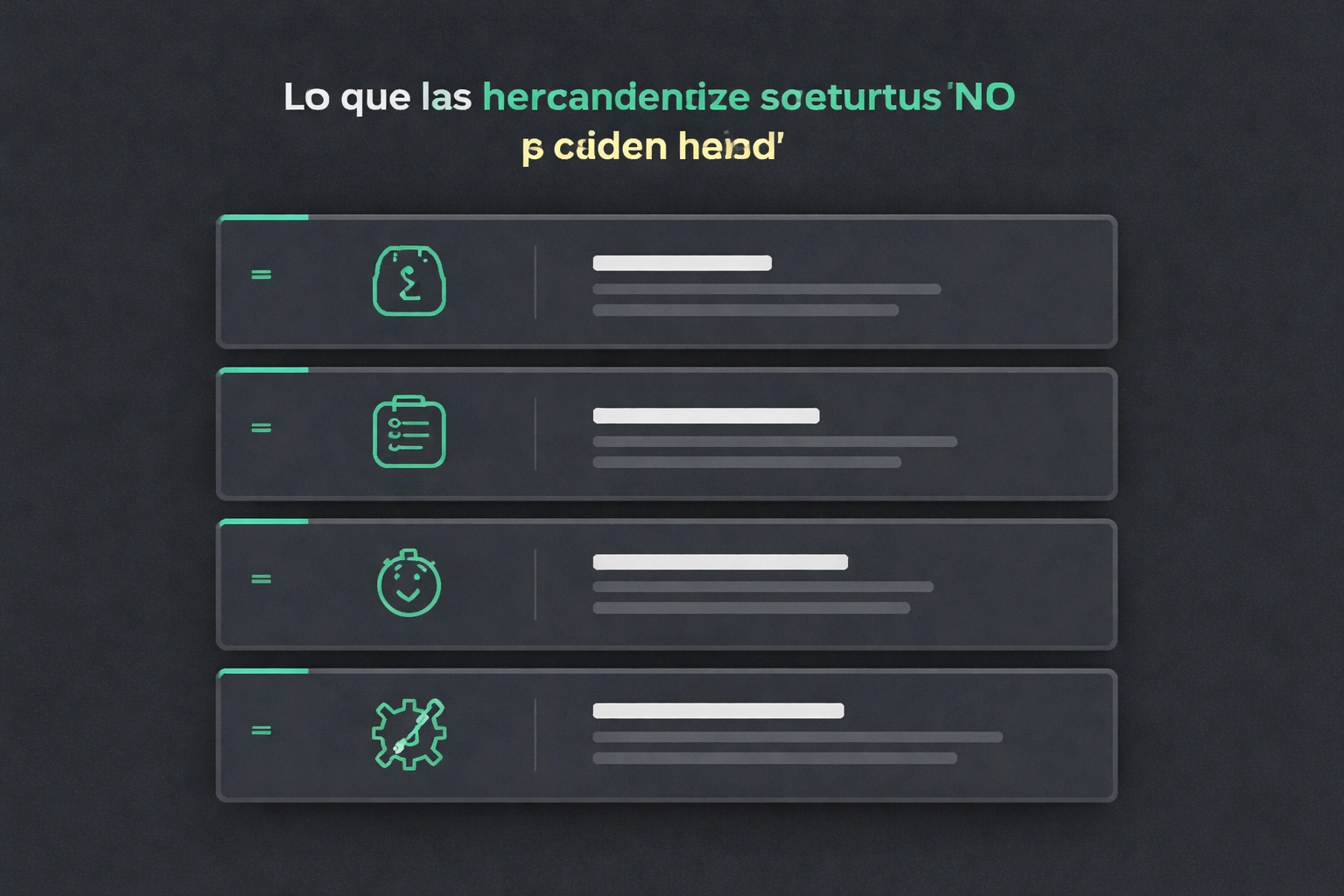 A dark background illustration of stacked rectangular cards highlighting the limitations of free SEO tools, each card featuring a #02c071 accent stripe, an icon, and placeholder text.